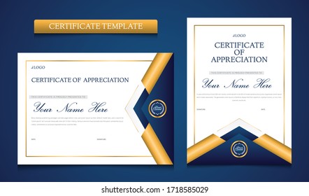 Diseño moderno de plantillas de certificado de apreciación. Deportes, Diploma, Graduación, ilustración corporativa vectorial
