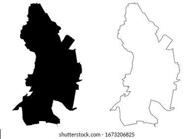 Moers City (Federal Republic of Germany, North Rhine-Westphalia) map vector illustration, scribble sketch City of Moers map