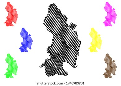 Moers City (Federal Republic of Germany, North Rhine-Westphalia) map vector illustration, scribble sketch City of Moers map