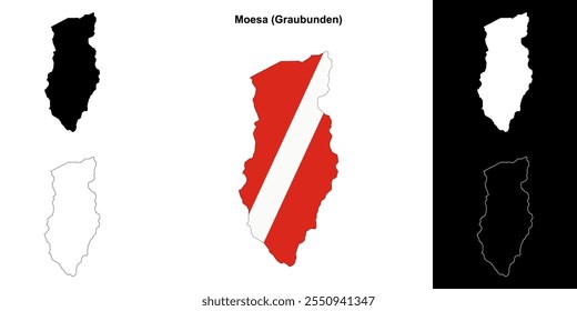 Moesa blank outline map set