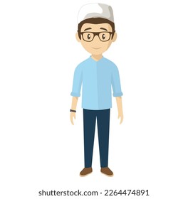 vector de carácter de ilustración de hombre de modelaje