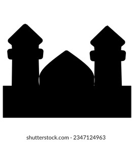 Moeslim-Moschee-Silhouette-Vektorgrafik, perfekt für Gruß von Ramadan Kareem