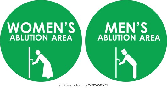 moeslim toilet man and women for ablution area signage