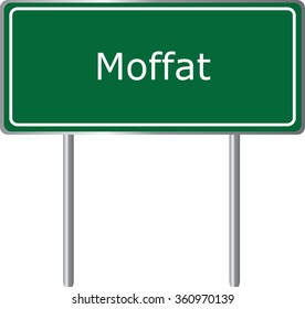 Moffat , Colorado, road sign green vector illustration, road table, USA city