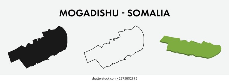 Mogadishu somalia city map set vector illustration design isolated on white background. Concept of travel and geography.