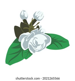 Mogra Flower color clip art Design