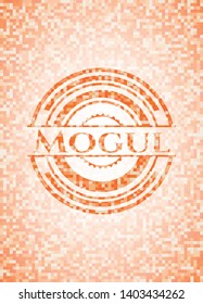 Mogul abstract orange mosaic emblem