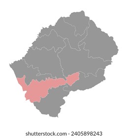 Mohales Hoek district map, administrative division of Lesotho. Vector illustration.