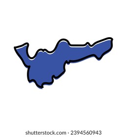 The Mohale's Hoek state of Lesotho country map illustration.