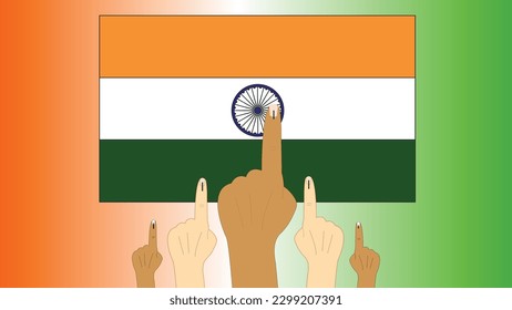 Mohali, Punjabi, India - May 3, 2023: Indian Voters with Ink on their Index Fingers - Right to Vote in Indian Elections Concept