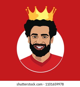 Mohamed Salah, Egyptian King, Football Soccer , Mo Salah Player Portrait  