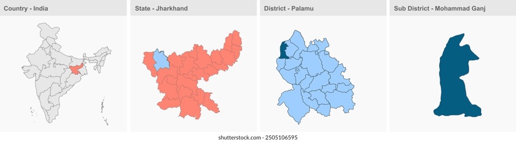 Mohammad Ganj map, Palamu District, Jharkhand state, Republic of India, Government of Jharkhand, Indian territory, Eastern India, politics, village, tourism