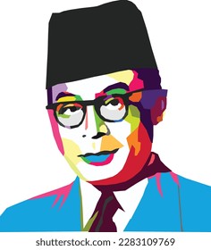 Mohammad Hatta was an Indonesian statesman and nationalist who served as the country's first vice president. Known as "The Proclamator"- 1 April 2023, Bogor - West Java - Indonesia