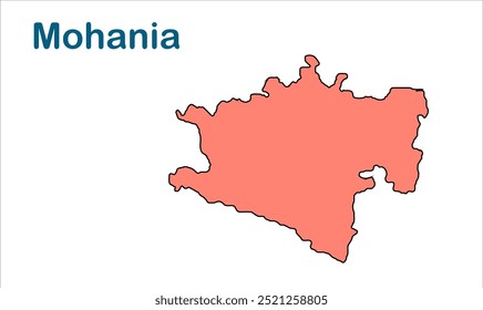 Mapa da subdivisão de Mohania, Distrito de Kaimur, Estado de Bihar, República da Índia, Governo de Bihar, território indiano, Índia Oriental, política, aldeia, turismo