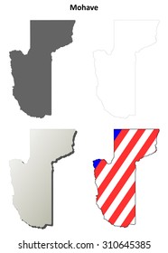 Mohave County (Arizona) outline map set