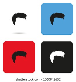 Mohawk hair style for men flat vector icon.