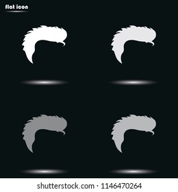Mohawk hair style for men flat grayscale vector icon.