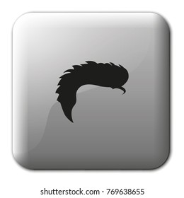 Mohawk hair style for men flat vector icon.