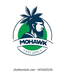 mohawk marijuana badges logo design