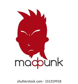mohawk punk guy sign