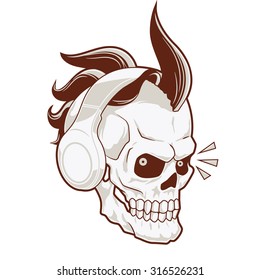 Mohawk skull head that uses a headphone. #2