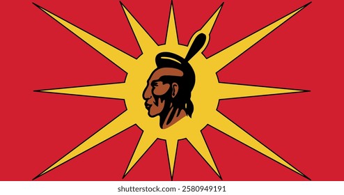 Mohawk Warrior Society Flag Vector Illustration Premium Quality