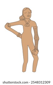 Mohenjo daro indus valley dancing girl Flat vector illustration