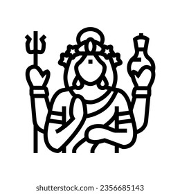 mohini god indian line icon vector. mohini god indian sign. isolated contour symbol black illustration