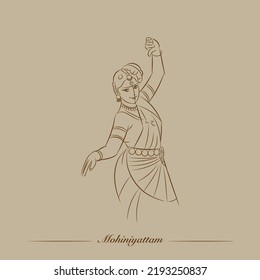 mohiniyattam dance woman dance line drawing