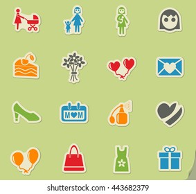 mohter day web icons for user interface design