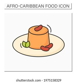 Moin-moin color icon. Traditional Nigerian steamed bean pudding. Afro-Caribbean food.Local food concept. Isolated vector illustration