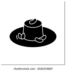 Moin-moin glyph icon. Traditional Nigerian steamed bean pudding. Afro-Caribbean food.Local food concept. Filled flat sign. Isolated silhouette vector illustration