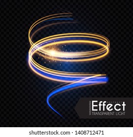 Moion Light Effect. Lens Flare. glowing Spyral. Abstract Shining Background. Trendy Magic Design.