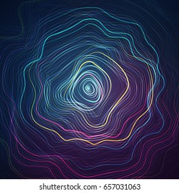 Moire Abstract Texture Vector. Twisted Stripes Like Optical Illusion.