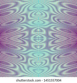 Moire Effect Colored Geometric Symmetric Seamless Pattern .Can be used for create trendy cover of books, websites, business card, accessories for phones and tablet, interior textile design.