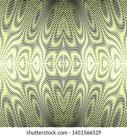 Moire effect seamless vectort. Geometric monochrome ornamental texture with optical illusion. Can be used as creative design of books, websites, business card, accessories for phones and tablet.