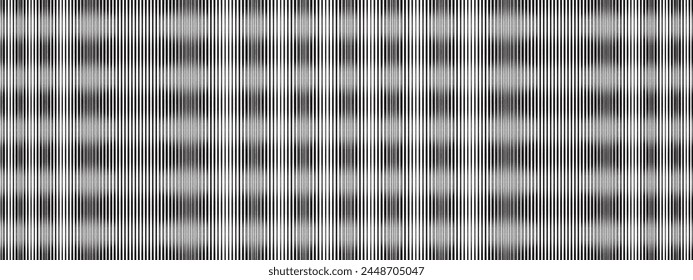 Moire optical effect of surreal psychedelic background. Seamless pattern with grunge texture. Black and white abstract bg. Simple pattern with lines