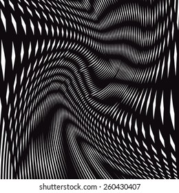 Moire-Muster, einfarbiger Hintergrund mit Trance-Effekt. Optische Täuschung, kreative schwarz-weißer grafischer Hintergrund.