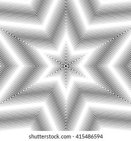 Moire pattern, monochrome background with trance effect. Optical illusion, creative black and white vector graphic backdrop.