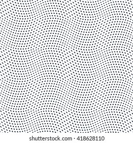 Moire pattern, monochrome background with trance effect. Optical illusion, creative black and white graphic vector backdrop.