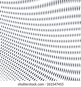 Moire pattern, op art background. Hypnotic backdrop with geometric black lines. Abstract tiling.