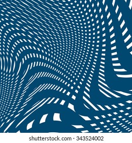 Moire pattern, op art background. Hypnotic backdrop with geometric black lines. Abstract optical vector tiling.