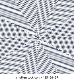 Moire pattern, op art background. Hypnotic backdrop with geometric black lines. Abstract vector tiling.