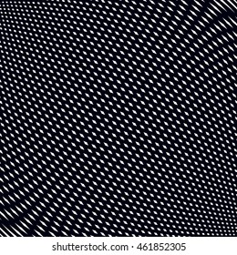Moire pattern, op art background. Relaxing hypnotic backdrop with geometric black lines. Abstract vector tiling.