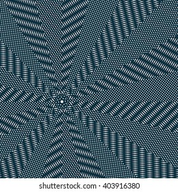 Moire pattern, op art vector background. Relaxing hypnotic backdrop with geometric black lines. Abstract tiling.
