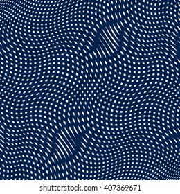 Moire pattern, op art vector background. Relaxing hypnotic backdrop with geometric black lines. Abstract tiling.
