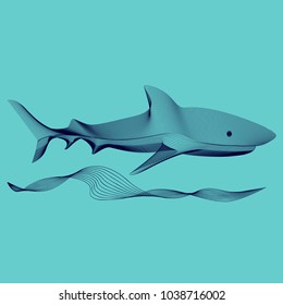 moire shark in the sea