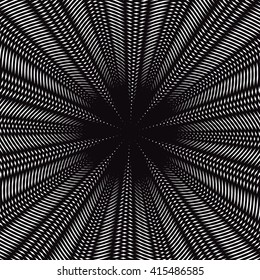 Moire style, gradient optical pattern, motion effect tile. Decorative lined hypnotic contrast vector background.