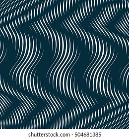 Moire style, gradient optical pattern, motion effect tile. Decorative lined hypnotic contrast vector background.