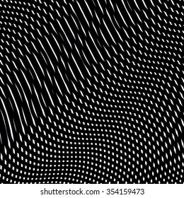 Moire style, vector optical pattern, motion effect tile. Decorative lined hypnotic contrast background.